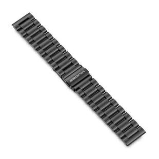 22mm MIJOBS Three Beads Metal Watch Band(Black)