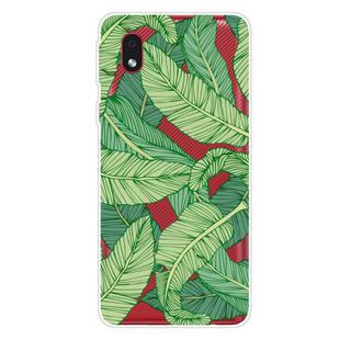 For Samsung Galaxy A1 Core Shockproof Painted Transparent TPU Protective Case(Banana Leaf)