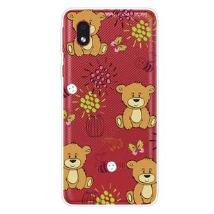 For Samsung Galaxy A1 Core Shockproof Painted Transparent TPU Protective Case(Little Brown Bear)