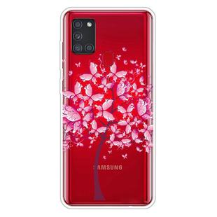 For Samsung Galaxy A21s Shockproof Painted Transparent TPU Protective Case(Butterfly Tree)