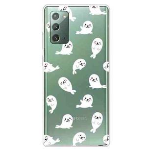 For Samsung Galaxy Note20 Shockproof Painted Transparent TPU Protective Case(White Sea Lion)