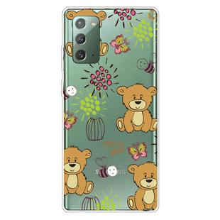 For Samsung Galaxy Note20 Shockproof Painted Transparent TPU Protective Case(Little Brown Bear)