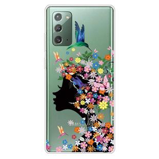 For Samsung Galaxy Note20 Shockproof Painted Transparent TPU Protective Case(Flower Girl)