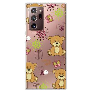 For Samsung Galaxy Note20 Ultra Shockproof Painted Transparent TPU Protective Case(Little Brown Bear)
