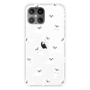 For iPhone 12 Pro Max Shockproof Painted Transparent TPU Protective Case(White Sea Lion)