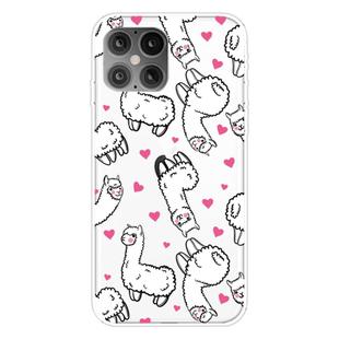 For iPhone 12 / 12 Pro Shockproof Painted Transparent TPU Protective Case(Alpaca)