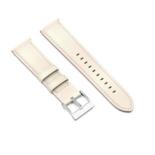 22mm MIJOBS Genuine Leather Watch Band(Beige)