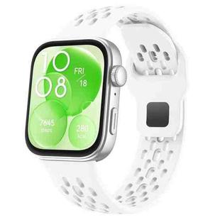 For Huawei Watch Fit 4 Pro / Fit 4 / Fit 3 xDfind Mesh Reverse Buckle Silicone Watch Band(White)