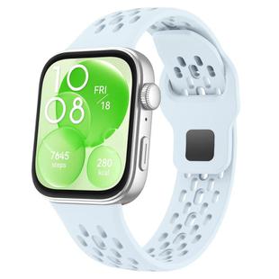 For Huawei Watch Fit 4 Pro / Fit 4 / Fit 3 xDfind Mesh Reverse Buckle Silicone Watch Band(Light Blue)