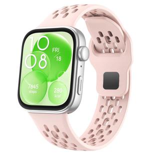 For Huawei Watch Fit 4 Pro / Fit 4 / Fit 3 xDfind Mesh Reverse Buckle Silicone Watch Band(Pink)
