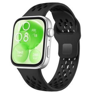 For Huawei Watch Fit 4 Pro / Fit 4 / Fit 3 xDfind Mesh Reverse Buckle Silicone Watch Band(Black)