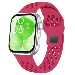 For Huawei Watch Fit 4 Pro / Fit 4 / Fit 3 xDfind Mesh Reverse Buckle Silicone Watch Band(Wine Red)