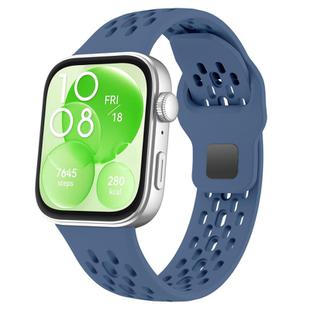 For Huawei Watch Fit 4 Pro / Fit 4 / Fit 3 xDfind Mesh Reverse Buckle Silicone Watch Band(Dark Blue)