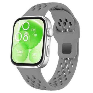For Huawei Watch Fit 4 Pro / Fit 4 / Fit 3 xDfind Mesh Reverse Buckle Silicone Watch Band(Starlight Grey)