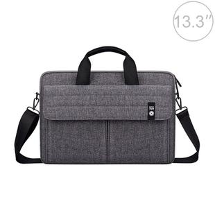 ST08 Handheld Briefcase Carrying Storage Bag with Shoulder Strap for 13.3 inch Laptop(Grey)