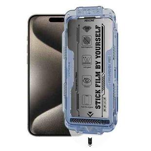 For iPhone 15 Pro WK WTP-116 Easy Install 6D Curved Ultra-Fine Edge Privacy Tempered Glass Film