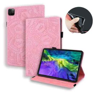 For iPad Air 11 2024 / Air 2022 / 2020 10.9 Calf Texture Embossed Horizontal Flip Leather Case with Holder & Card Slots & Photo Frame(Pink)