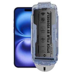 For iPhone 16 Plus / 15 Plus WK WTP-118 Easy Install 6D Curved Ultra-Fine Edge Frosted Privacy Tempered Glass Film