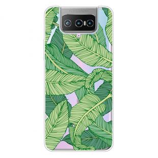 For Asus Zenfone 7 Pro ZS671KS Shockproof Painted Transparent TPU Protective Case(Banana Leaf)