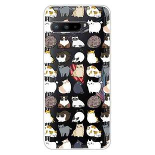 For Asus ROG Phone 3 ZS661KS Shockproof Painted Transparent TPU Protective Case(Mini Cats)