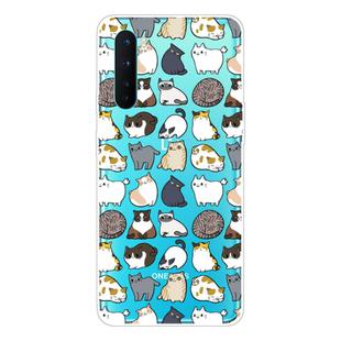For OnePlus Nord Shockproof Painted Transparent TPU Protective Case(Mini Cats)