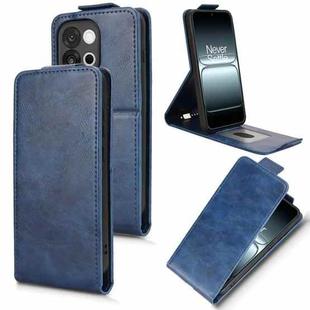 For OnePlus 13T Magnetic Vertical Flip Leather Phone Case with Buckle(Blue)