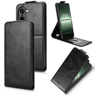 For OnePlus Ace 5 Racing Magnetic Vertical Flip Leather Phone Case with Buckle(Black)