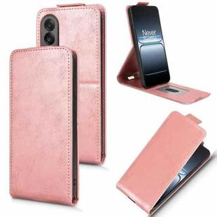 For OnePlus Ace 5 Ultra Magnetic Vertical Flip Leather Phone Case with Buckle(Rose Gold)