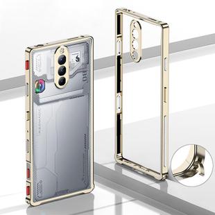 For ZTE nubia RedMagic 8 Pro Metal Frame Heat Dissipation Phone Case with Camera Guard Ring(Gold)