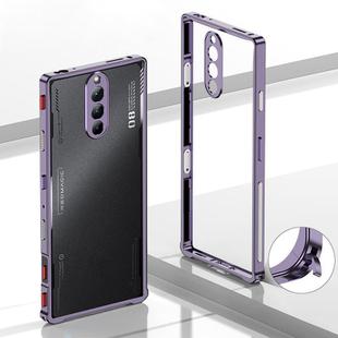 For ZTE nubia RedMagic 8 Pro Metal Frame Heat Dissipation Phone Case with Camera Guard Ring(Purple)