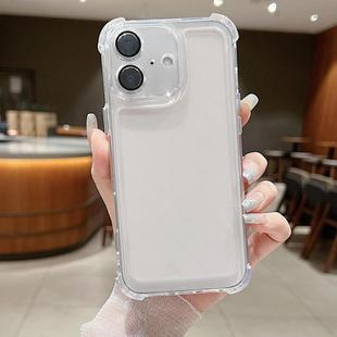 For iPhone 16 Electroplating Space TPU Four-corner Shockproof Phone Case with Lens Film(Transparent)