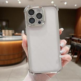 For iPhone 15 Pro Max Electroplating Space TPU Four-corner Shockproof Phone Case with Lens Film(Silver)