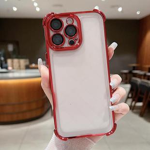 For iPhone 13 Pro Max Electroplating Space TPU Four-corner Shockproof Phone Case with Lens Film(Red)