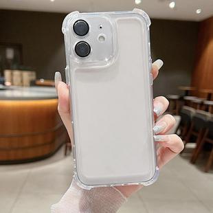 For iPhone 12 Electroplating Space TPU Four-corner Shockproof Phone Case with Lens Film(Transparent)