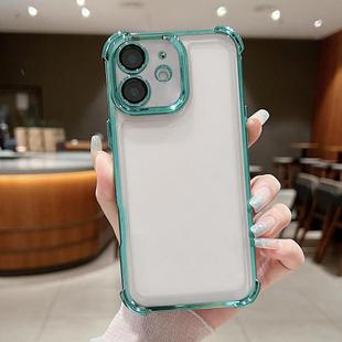 For iPhone 11 Electroplating Space TPU Four-corner Shockproof Phone Case with Lens Film(Green)
