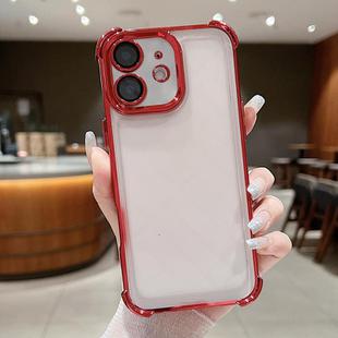 For iPhone 11 Electroplating Space TPU Four-corner Shockproof Phone Case with Lens Film(Red)