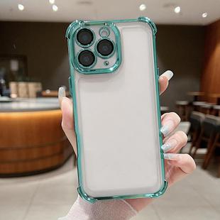 For iPhone 11 Pro Electroplating Space TPU Four-corner Shockproof Phone Case with Lens Film(Green)