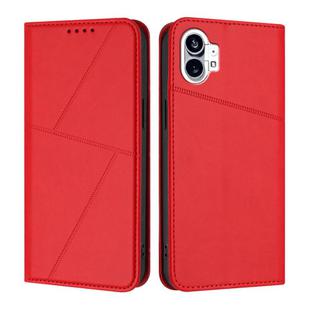 For Nothing Phone 1 Strong Magnetic Frosted Flip Leather Phone Case(Red)