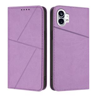 For Nothing Phone 1 Strong Magnetic Frosted Flip Leather Phone Case(Light Purple)