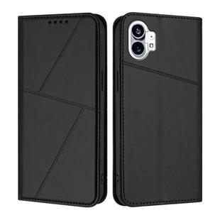 For Nothing Phone 1 Strong Magnetic Frosted Flip Leather Phone Case(Black)