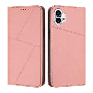 For Nothing Phone 1 Strong Magnetic Frosted Flip Leather Phone Case(Pink)