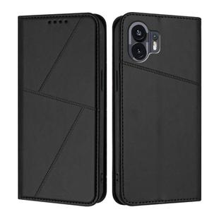 For Nothing Phone 2 Strong Magnetic Frosted Flip Leather Phone Case(Black)