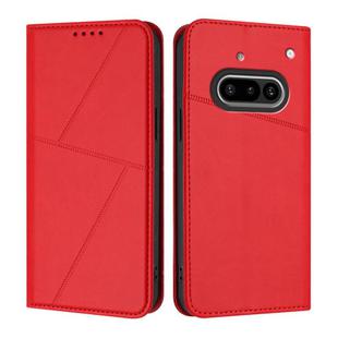 For Nothing Phone 3a Strong Magnetic Frosted Flip Leather Phone Case(Red)