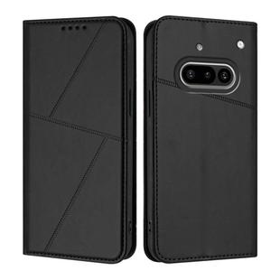 For Nothing Phone 3a Strong Magnetic Frosted Flip Leather Phone Case(Black)
