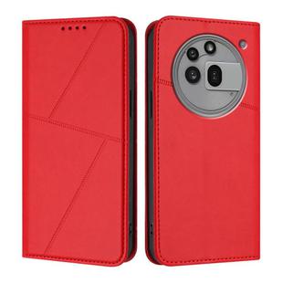 For Nothing Phone 3a Pro Strong Magnetic Frosted Flip Leather Phone Case(Red)