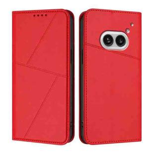 For Nothing Phone 2a Strong Magnetic Frosted Flip Leather Phone Case(Red)