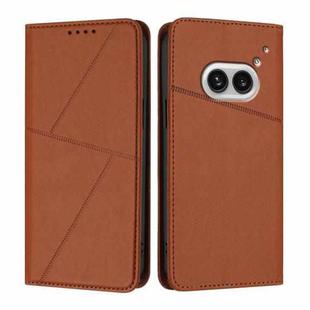 For Nothing Phone 2a Strong Magnetic Frosted Flip Leather Phone Case(Coffee Color)