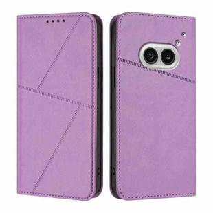 For Nothing Phone 2a Strong Magnetic Frosted Flip Leather Phone Case(Light Purple)