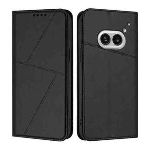 For Nothing Phone 2a Strong Magnetic Frosted Flip Leather Phone Case(Black)