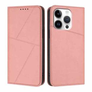 For iPhone 16 Pro Strong Magnetic Frosted Flip Leather Phone Case(Pink)